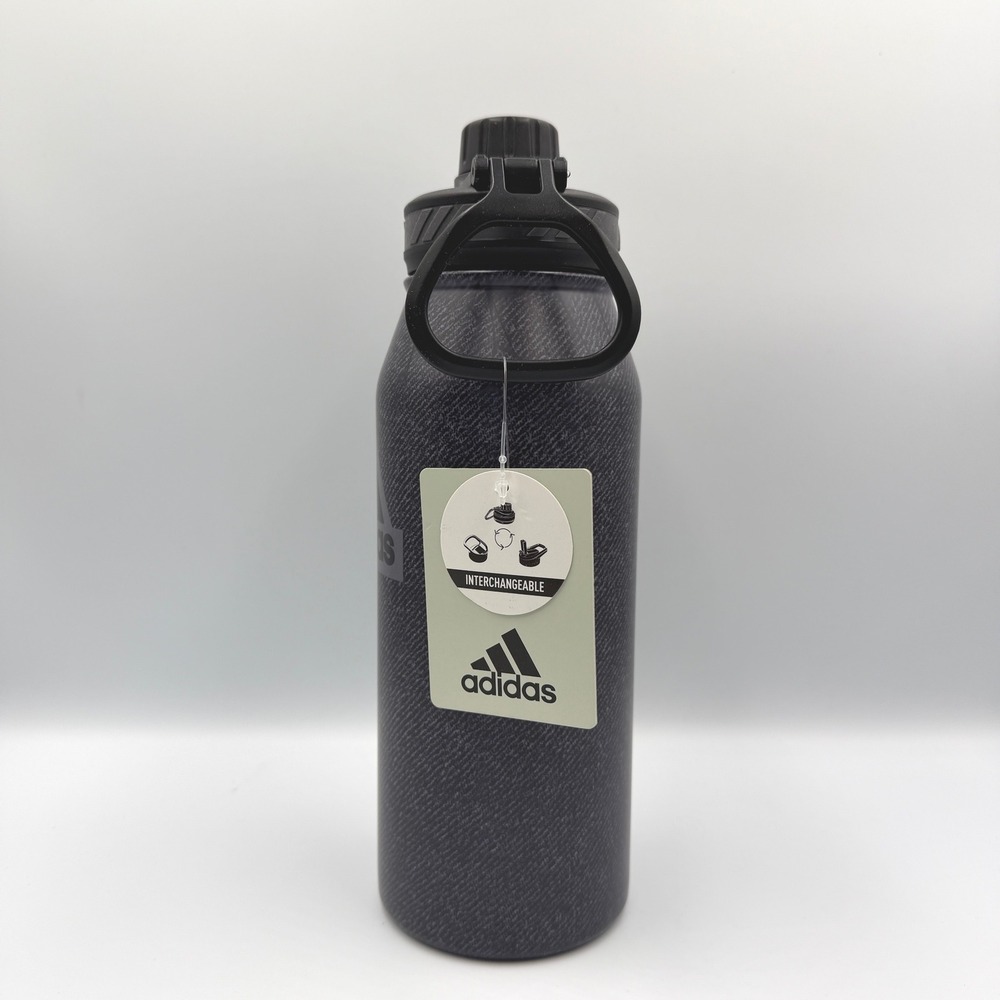 Adidas 1L Water Bottle Black Grey IU7766 Twill Insulated 24 Hour Cold/12 Hot NEW - Picture 6 of 10